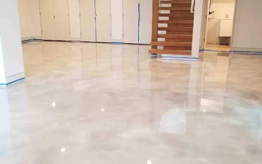 Metallic Epoxy Floor — Marbled Residential Finish